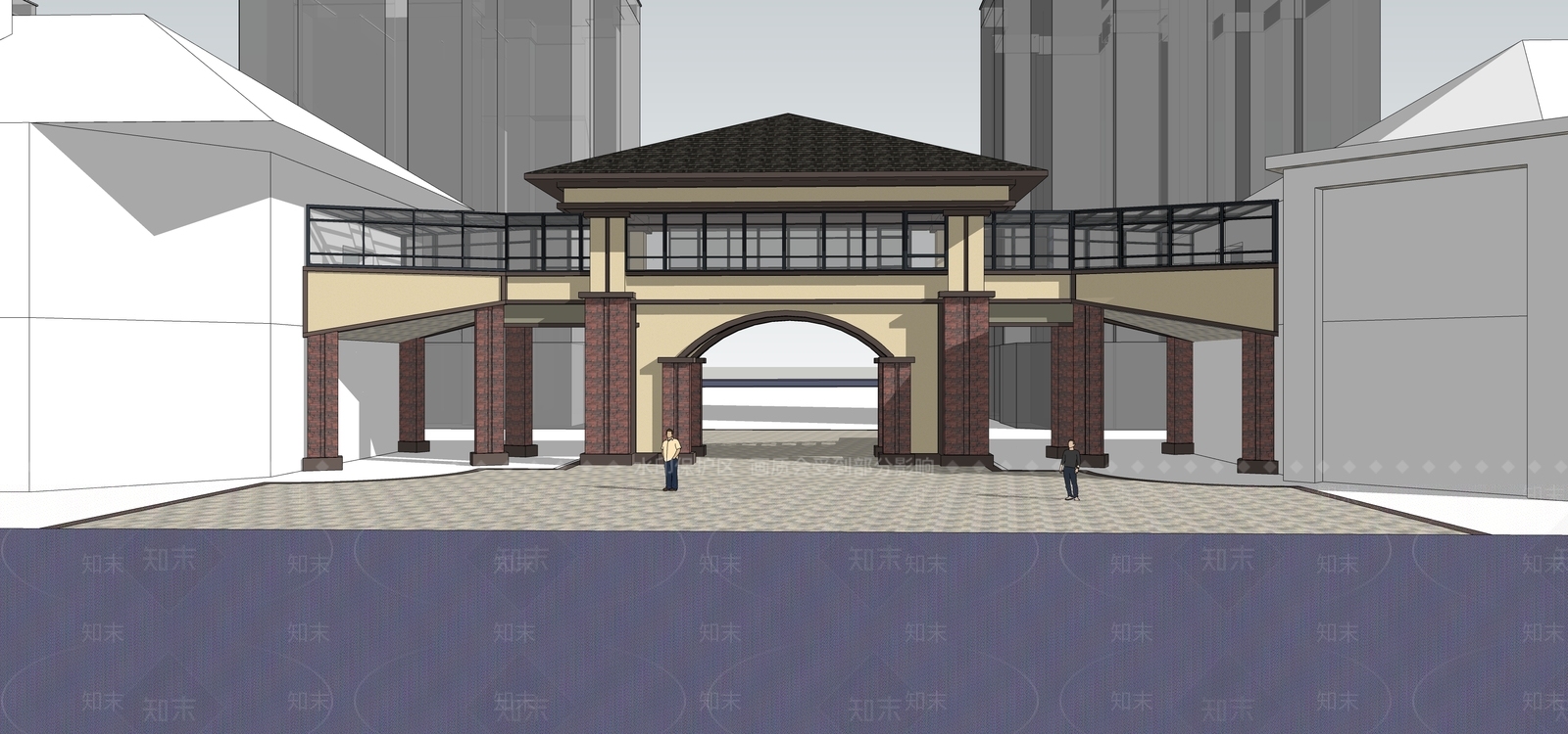 现代新中式门卫室SU模型下载【ID:1203137411】