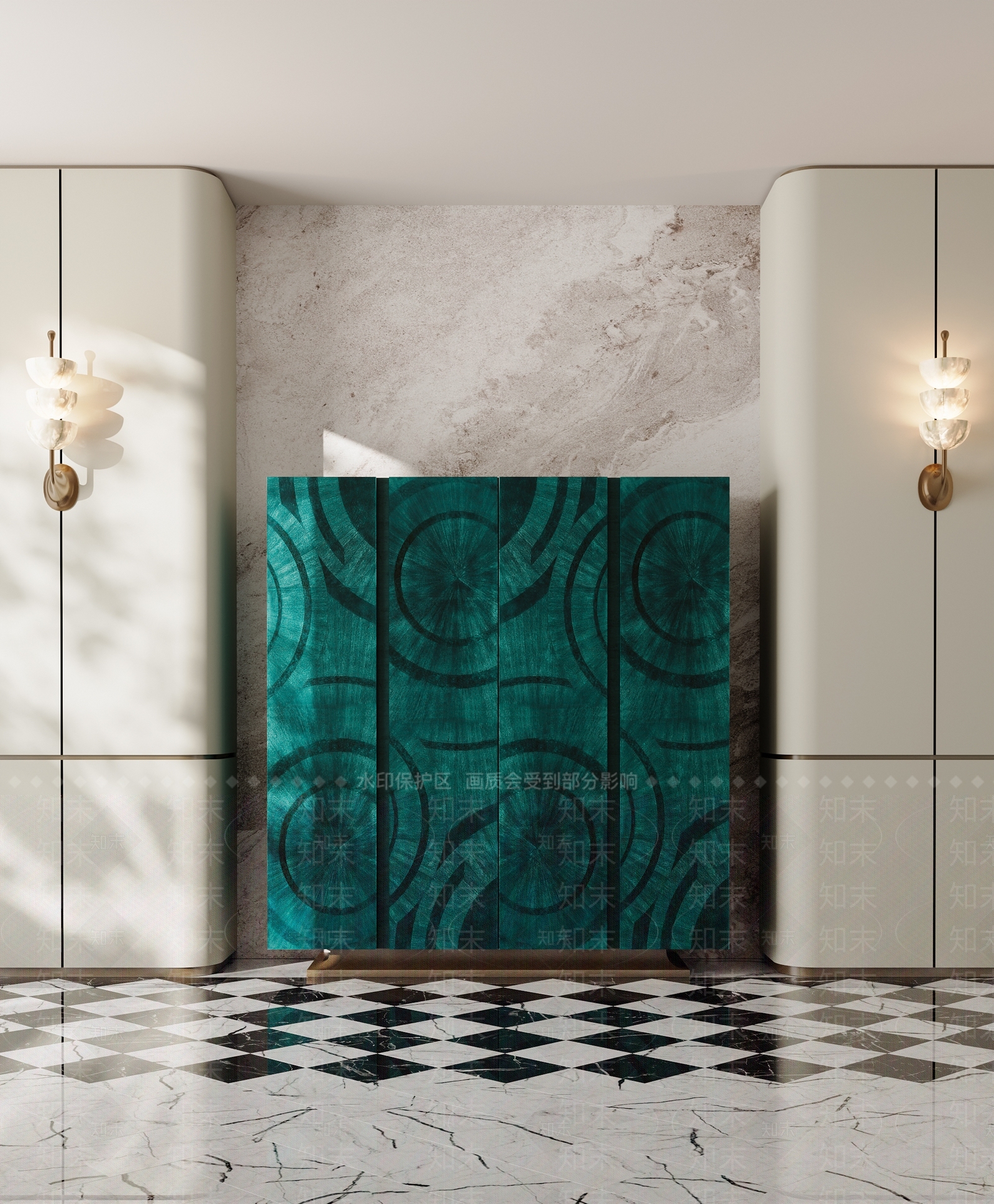 轻奢复古酒柜3D模型下载【ID:1203138711】