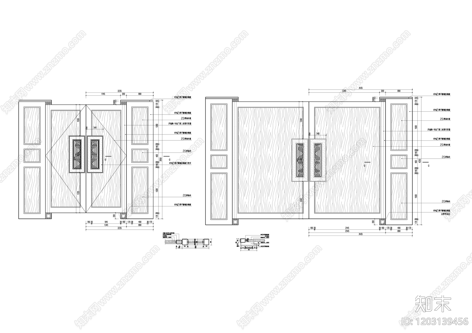 入户门cad施工图下载【ID:1203139456】