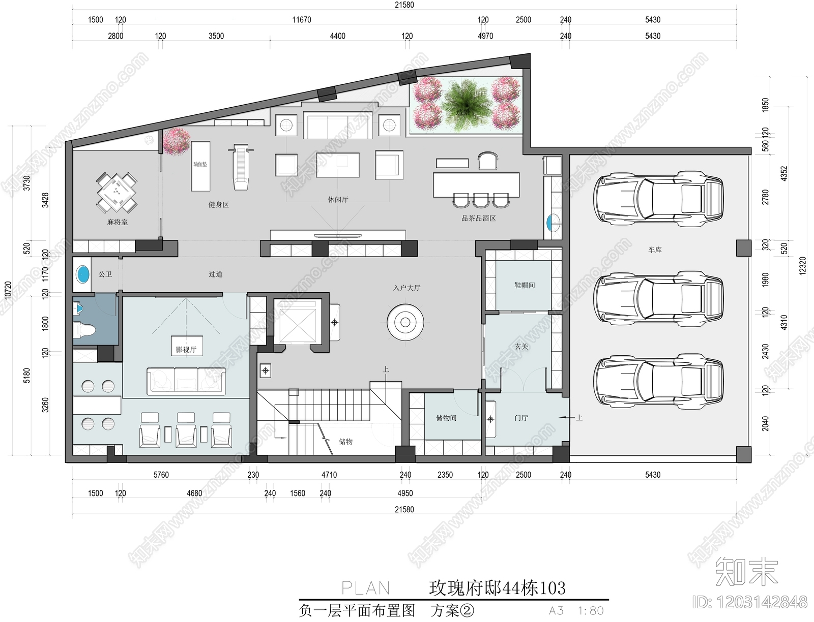 现代庭院cad施工图下载【ID:1203142848】