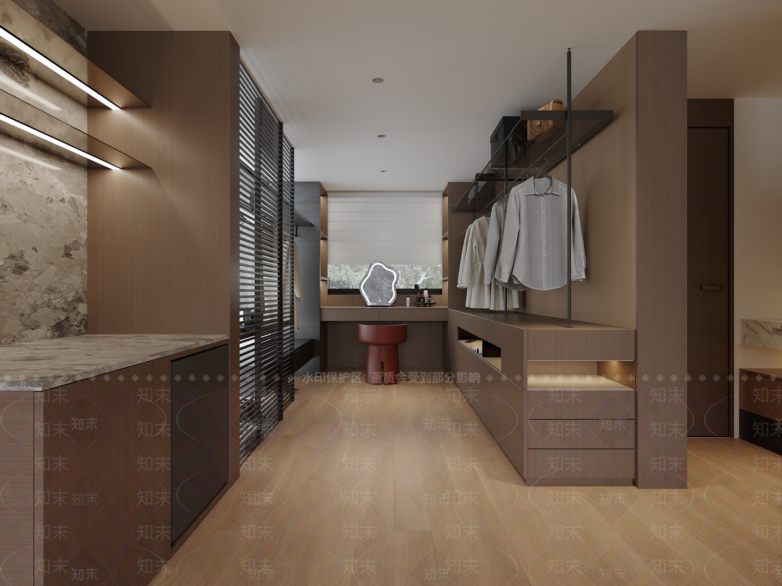 现代极简衣帽间3D模型下载【ID:1203144214】
