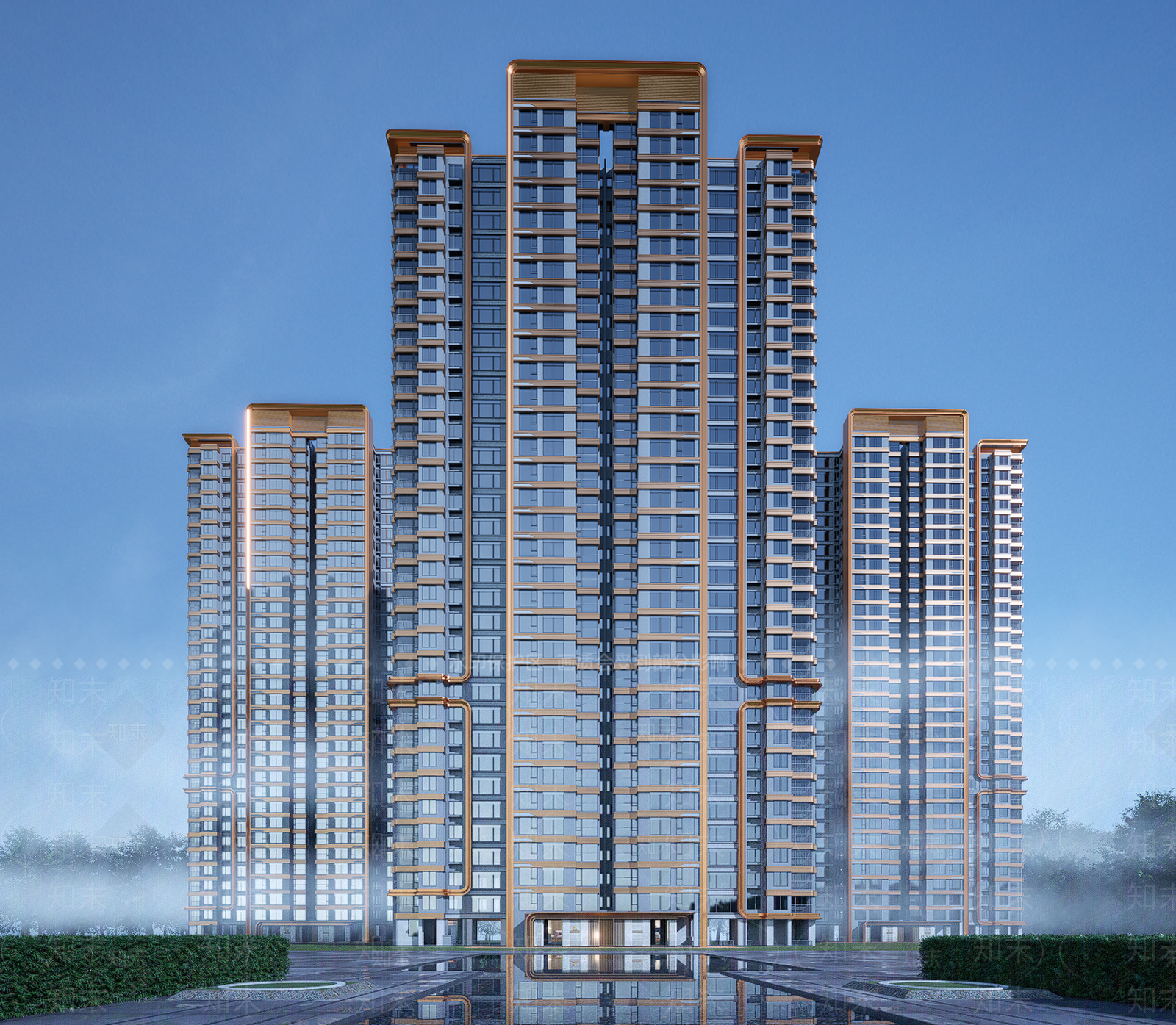 现代高层住宅SU模型下载【ID:1203144332】
