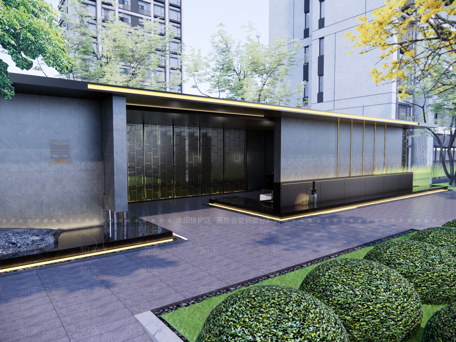 新中式中式入口大门SU模型下载【ID:1203144691】