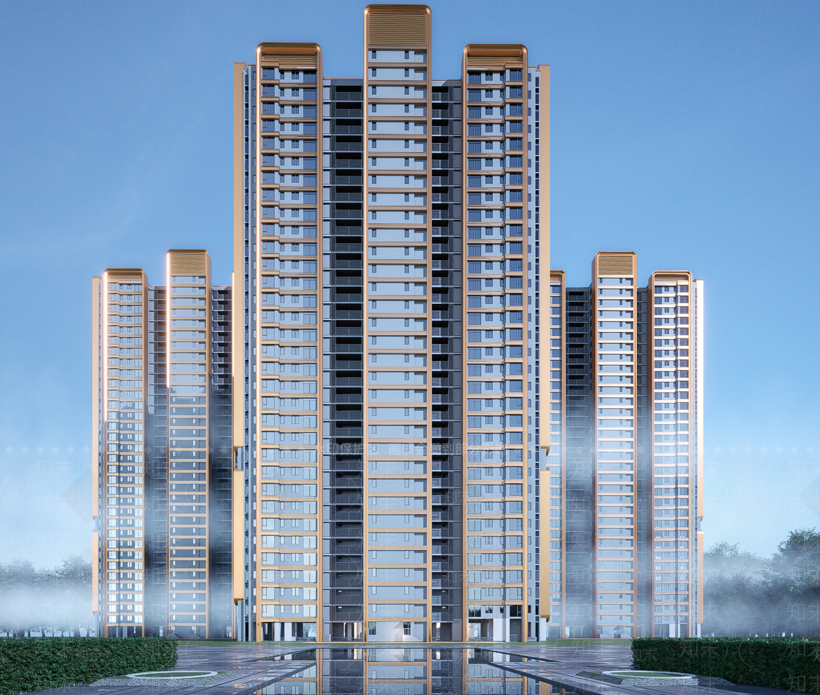 现代小区建筑SU模型下载【ID:1203144514】