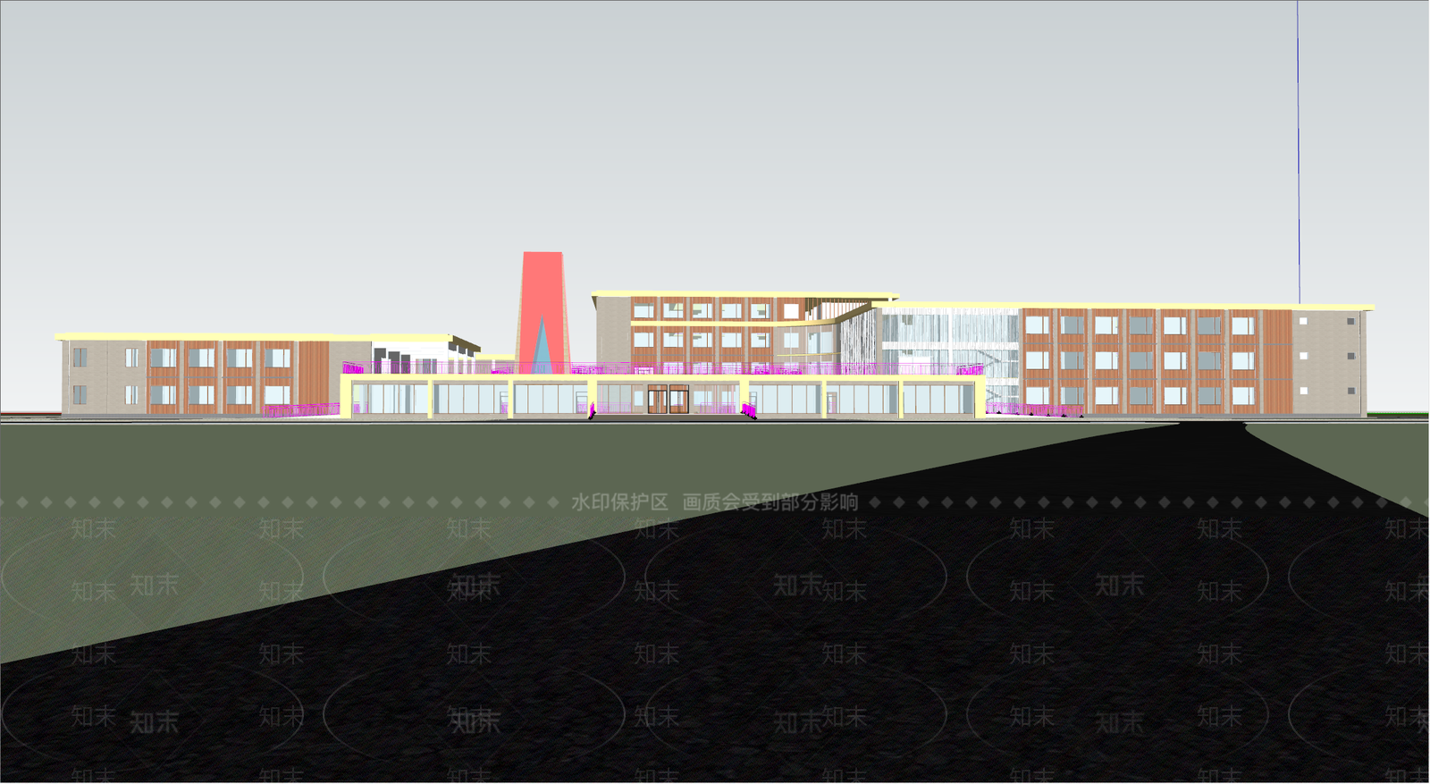 现代简约医院建筑SU模型下载【ID:1203144918】