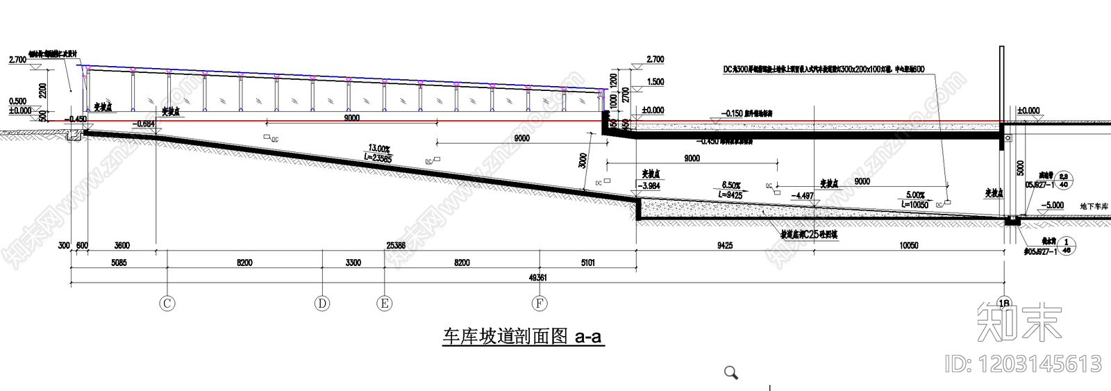 现代停车楼cad施工图下载【ID:1203145613】