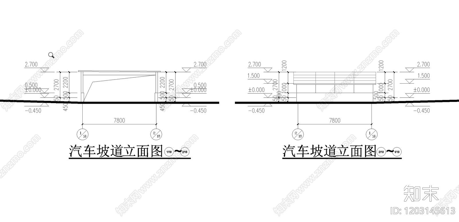 现代停车楼cad施工图下载【ID:1203145613】
