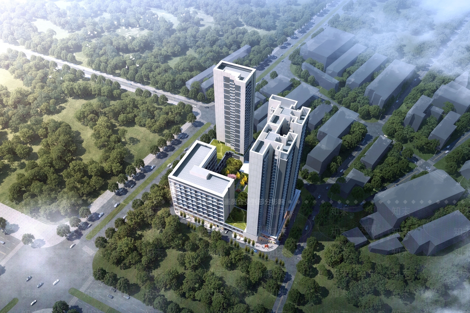 现代高层住宅3D模型下载【ID:1203147558】