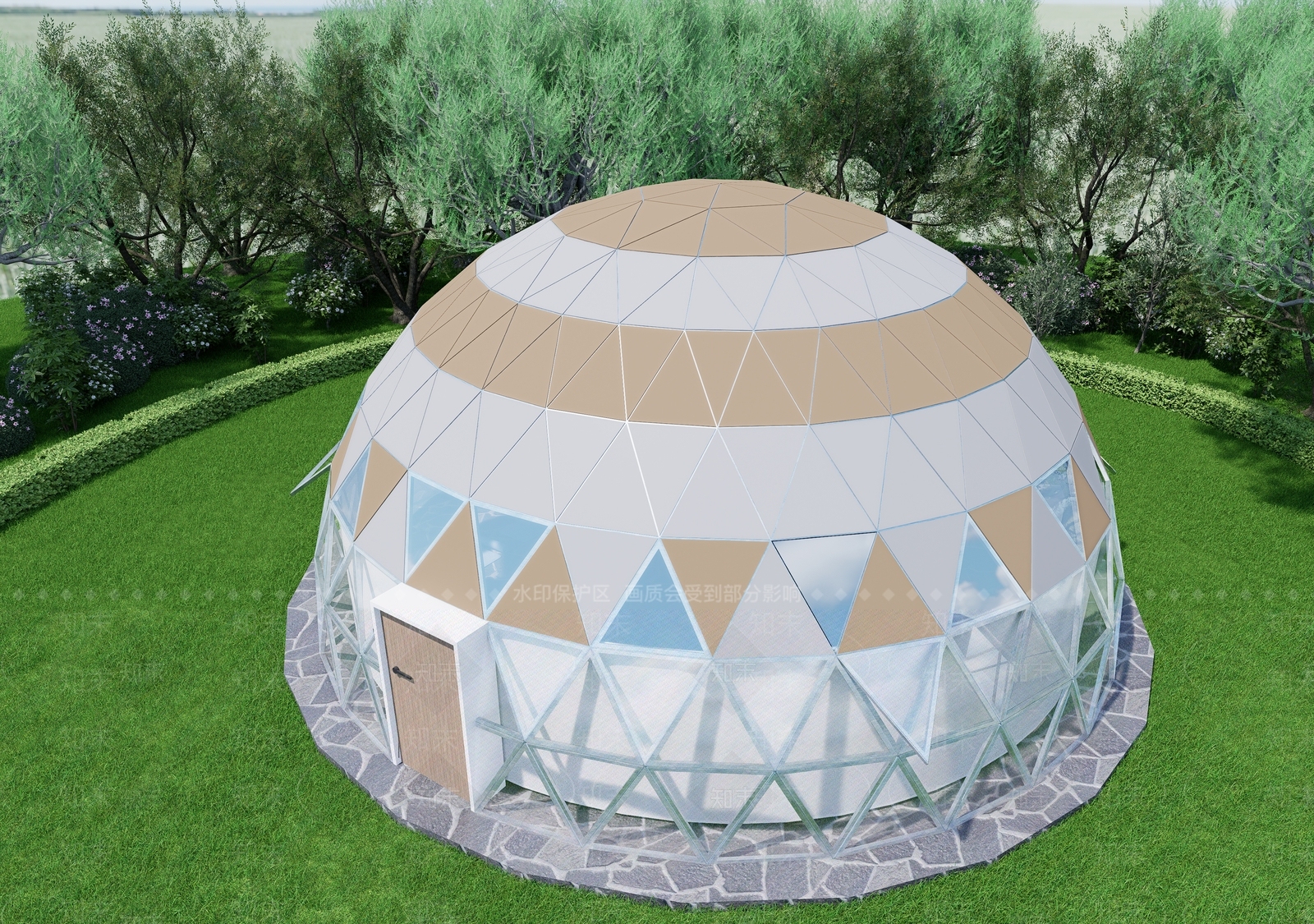 现代简约风格建筑SU模型下载【ID:1203147533】
