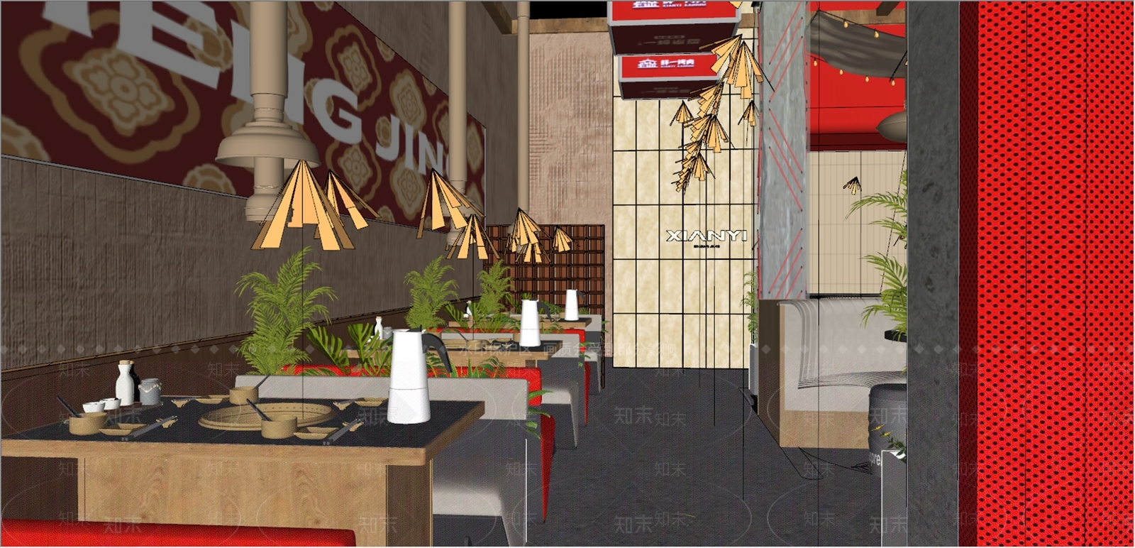 现代火锅店SU模型下载【ID:1203147517】