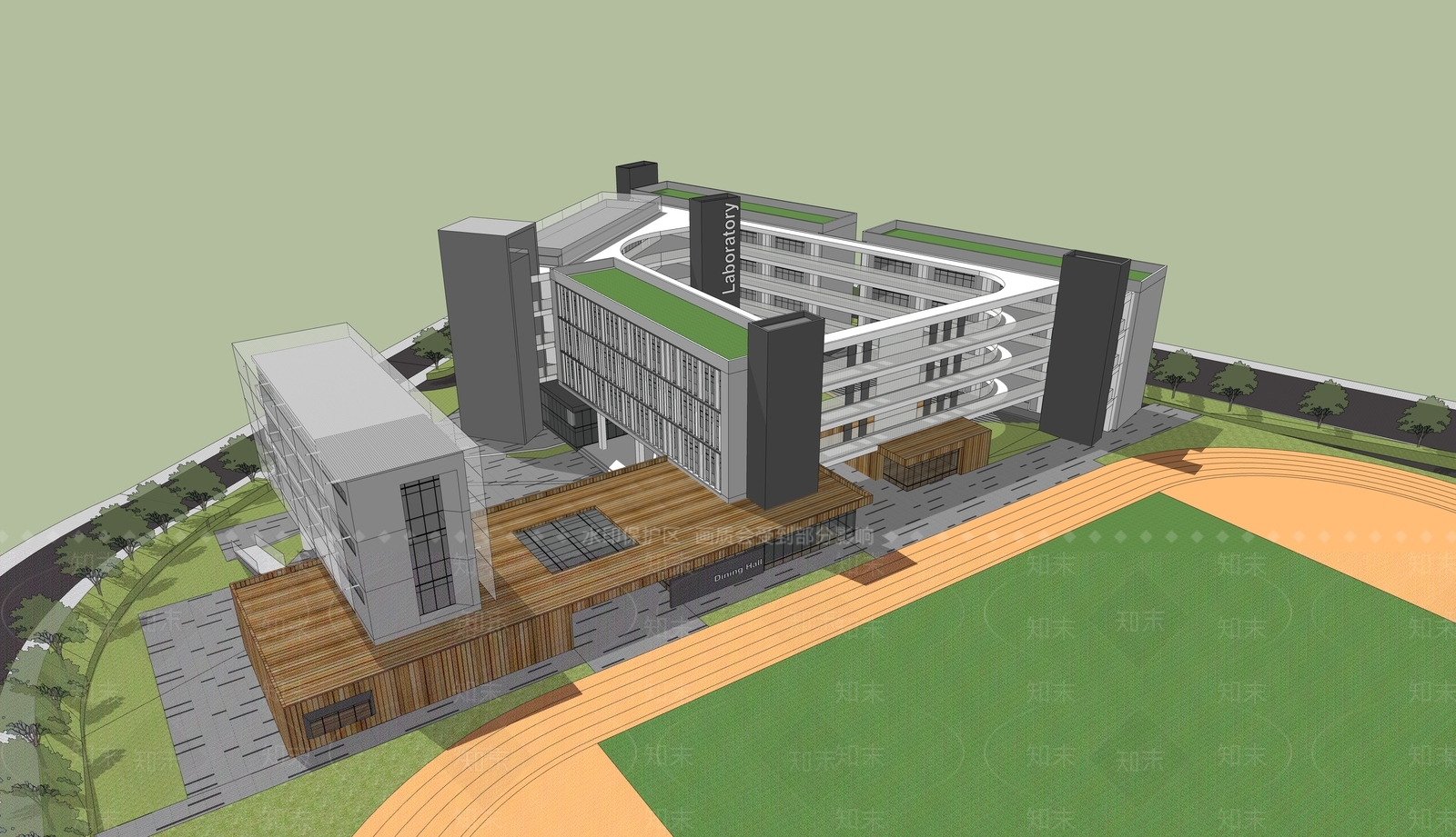 现代小学SU模型下载【ID:1203148818】