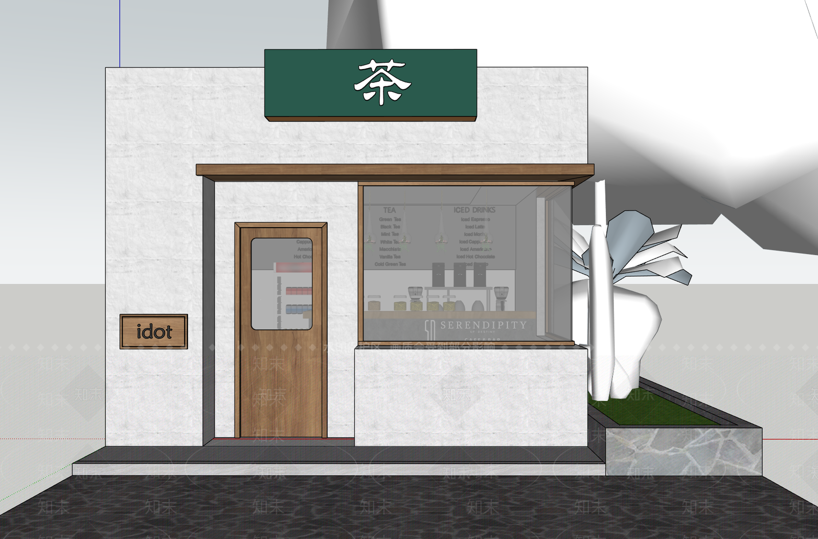 现代简约奶茶店SU模型下载【ID:1203149849】