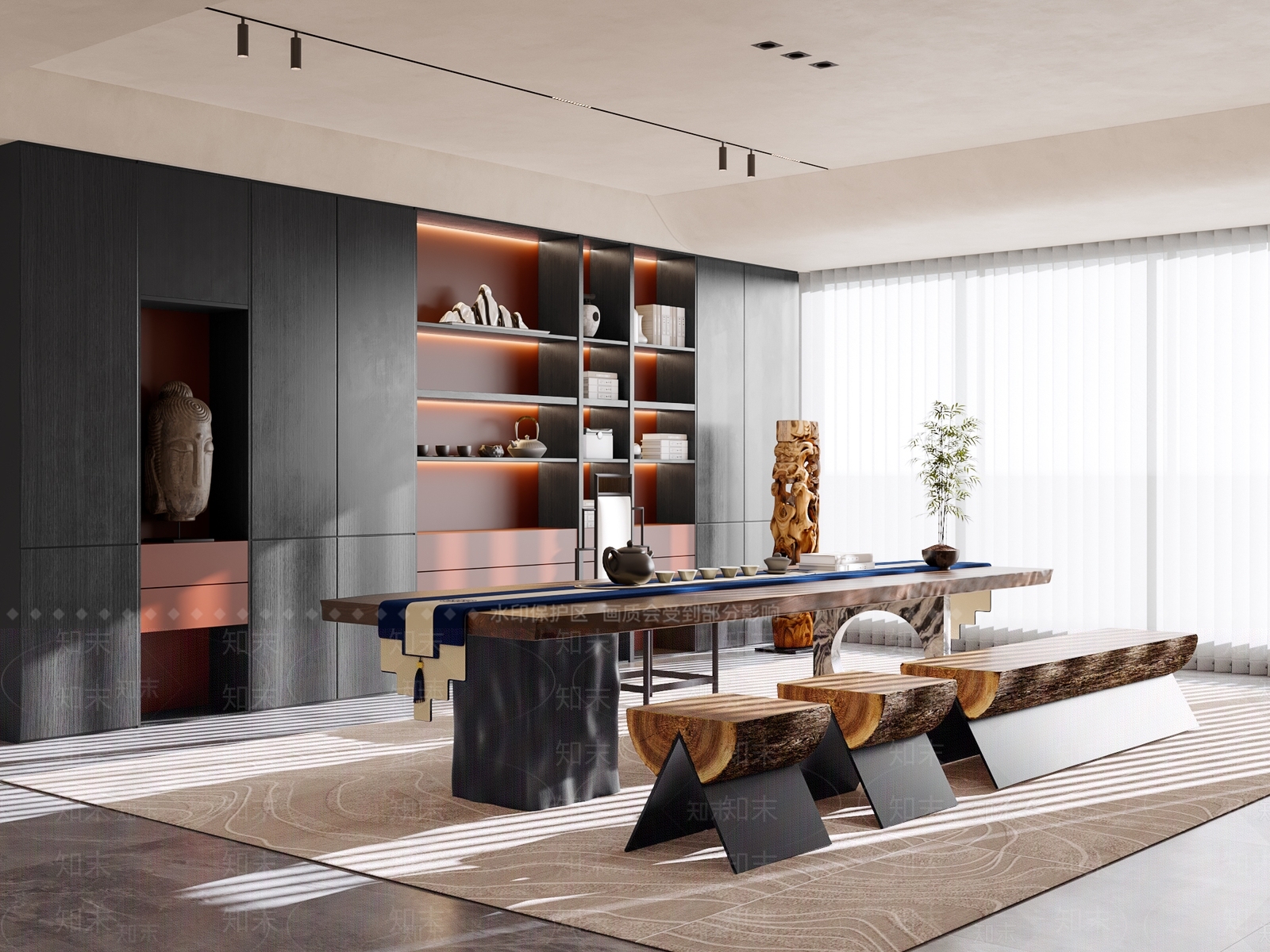 现代意式茶室SU模型下载【ID:1203151341】