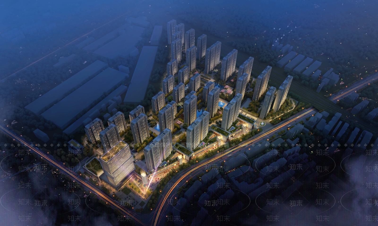 现代小区建筑SU模型下载【ID:1203153666】