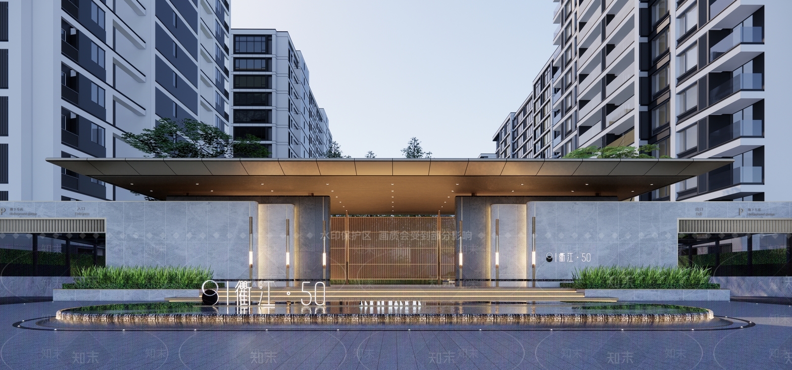 现代轻奢小区景观SU模型下载【ID:1203153677】