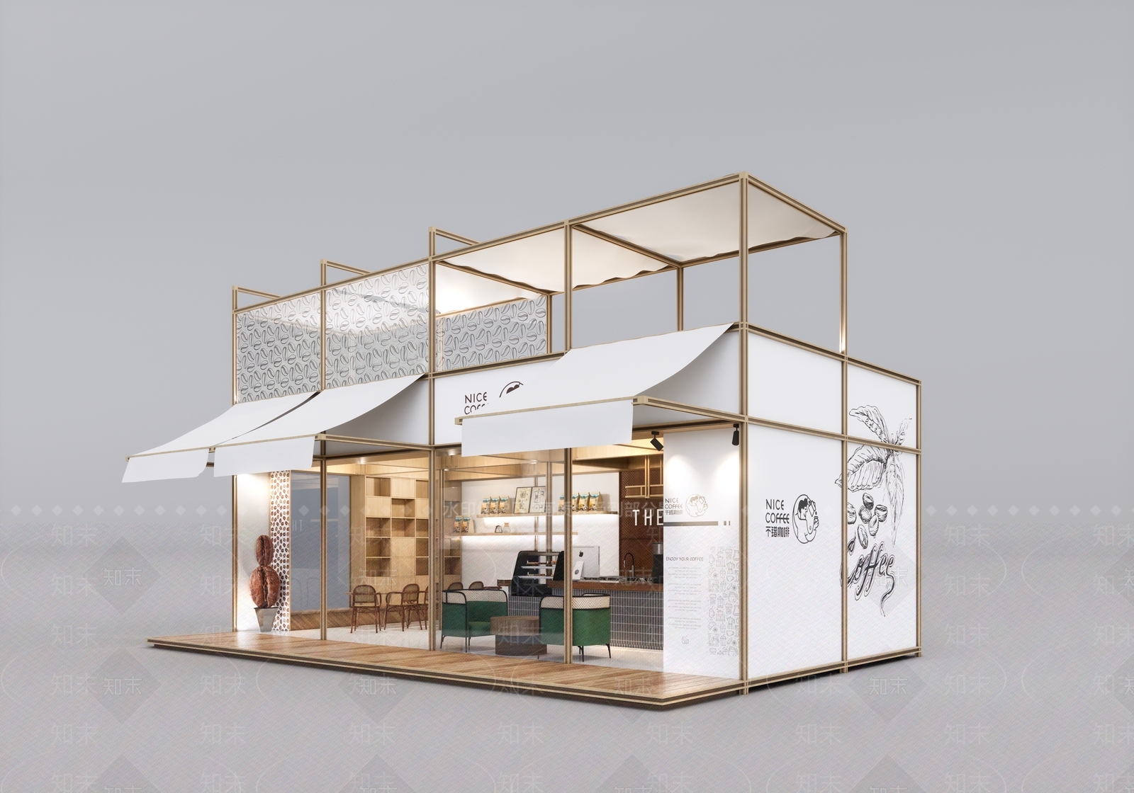 极简原木其他商业建筑SU模型下载【ID:1203155005】