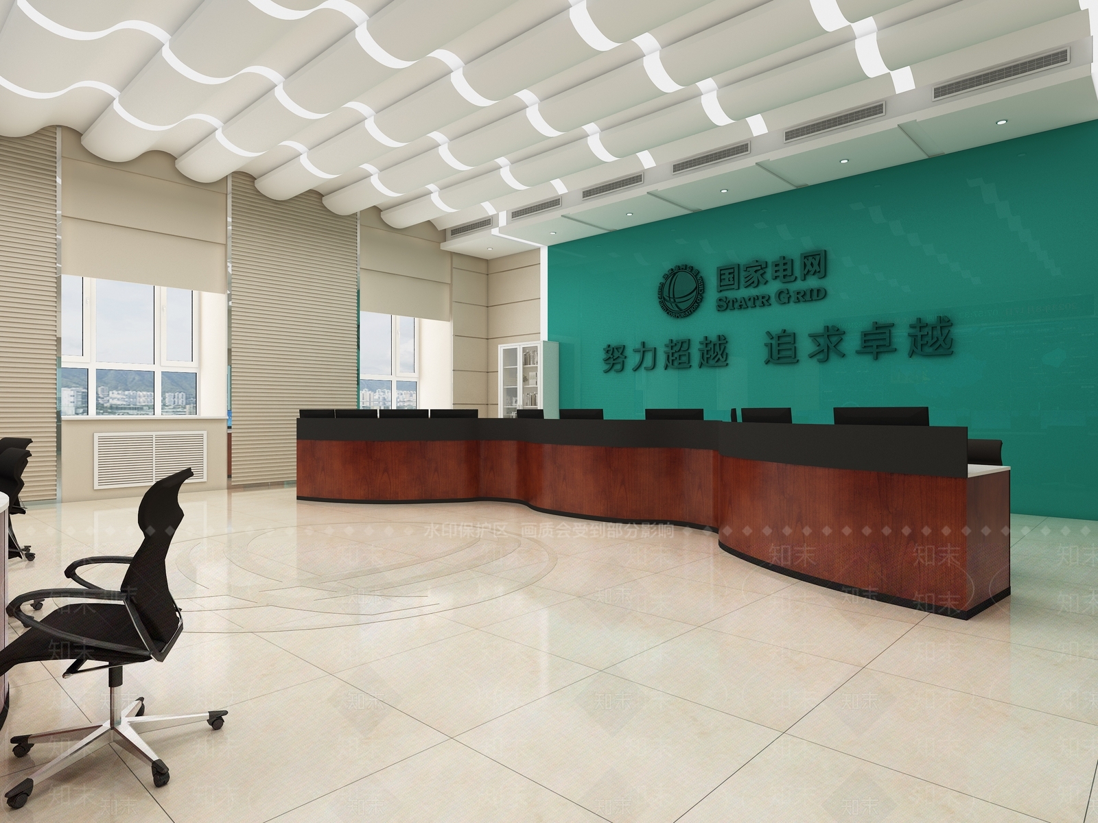 现代办公大厅3D模型下载【ID:1203155877】