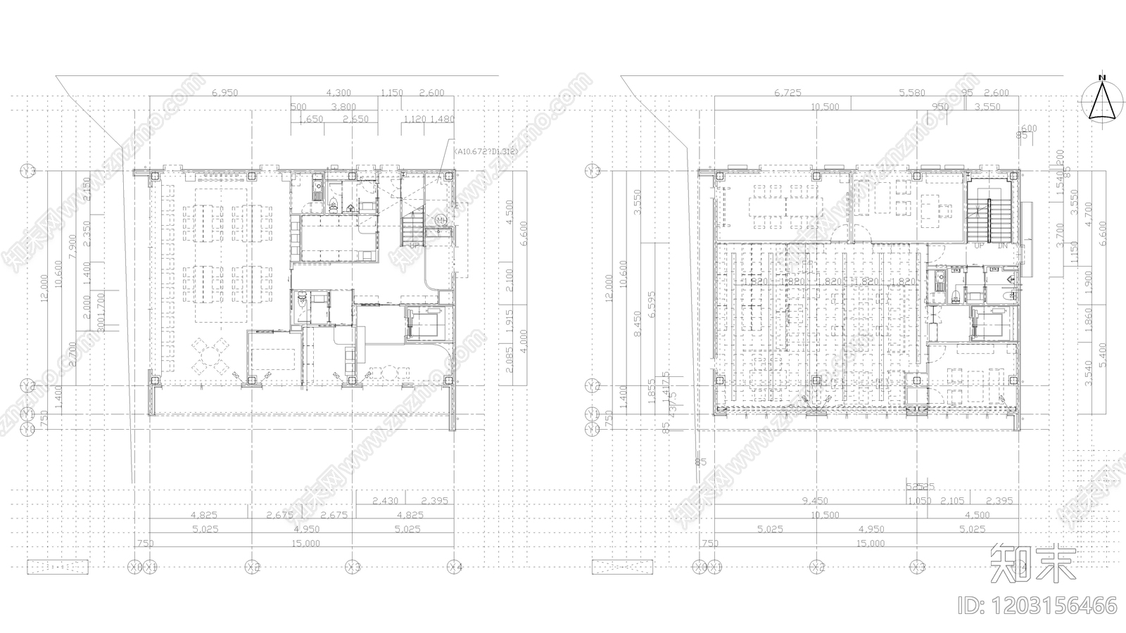 现代开放办公室施工图下载【ID:1203156466】