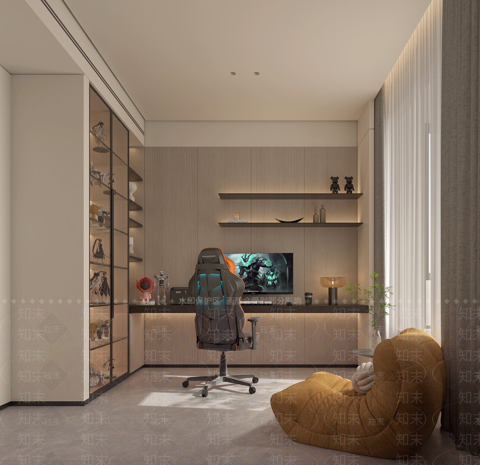 现代书房3D模型下载【ID:1203159539】