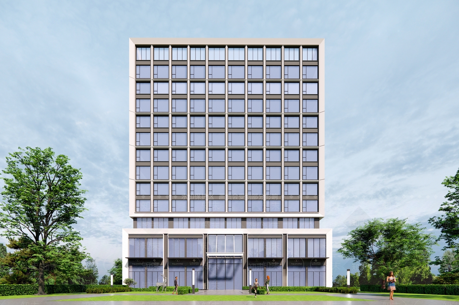 现代酒店建筑SU模型下载【ID:1203160865】