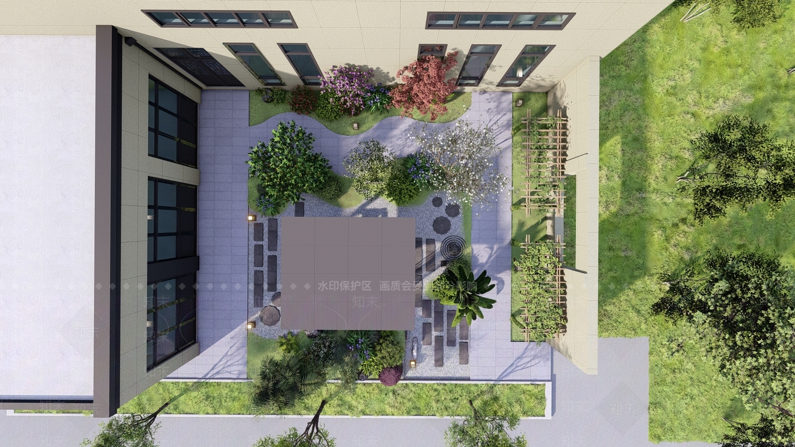 禅意别墅庭院SU模型下载【ID:1203161766】