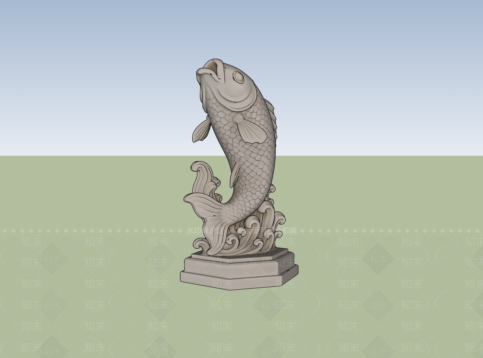 现代新中式雕塑SU模型下载【ID:1203162012】