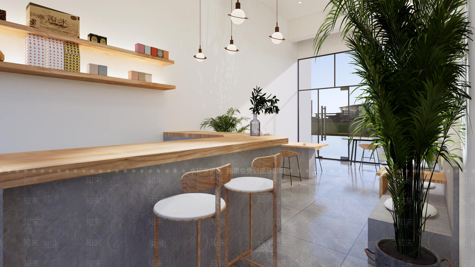 现代轻奢奶茶店SU模型下载【ID:1203815883】