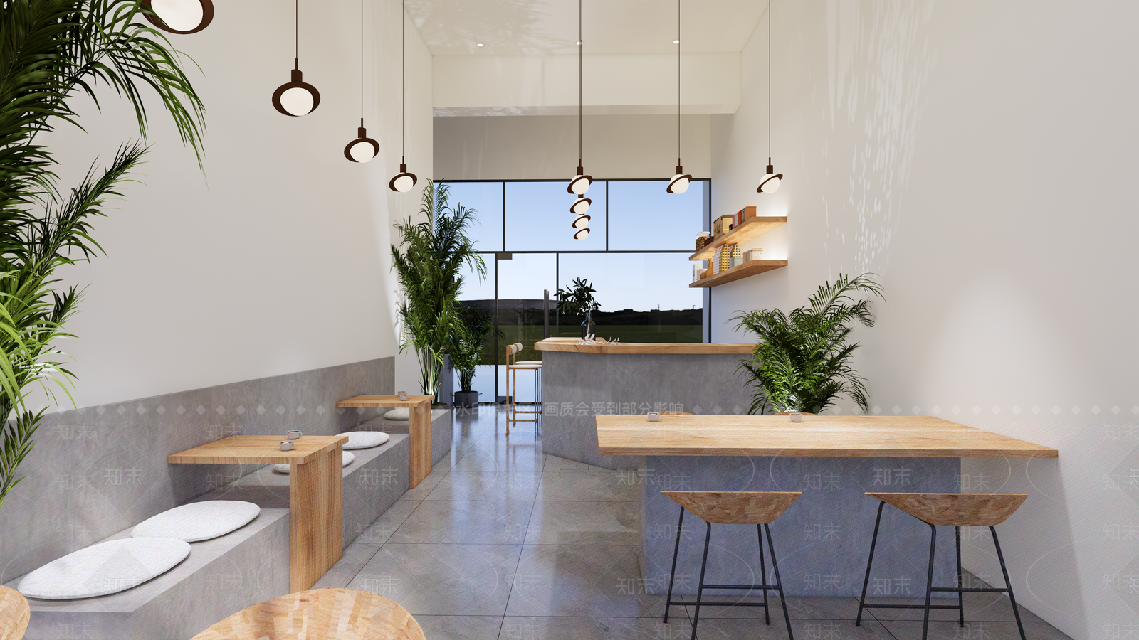 现代轻奢奶茶店SU模型下载【ID:1203815883】