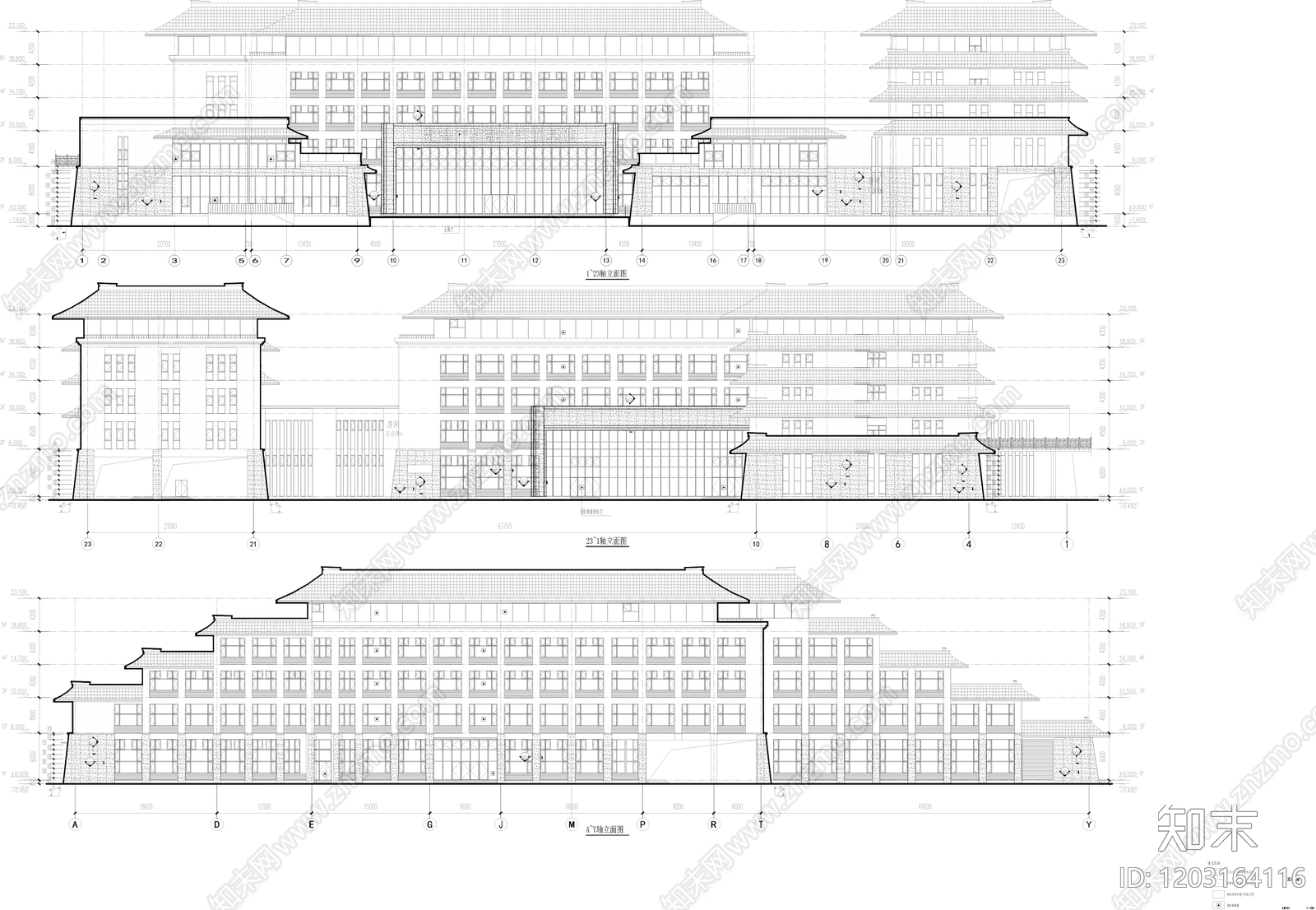 仿古建筑cad施工图下载【ID:1203164116】