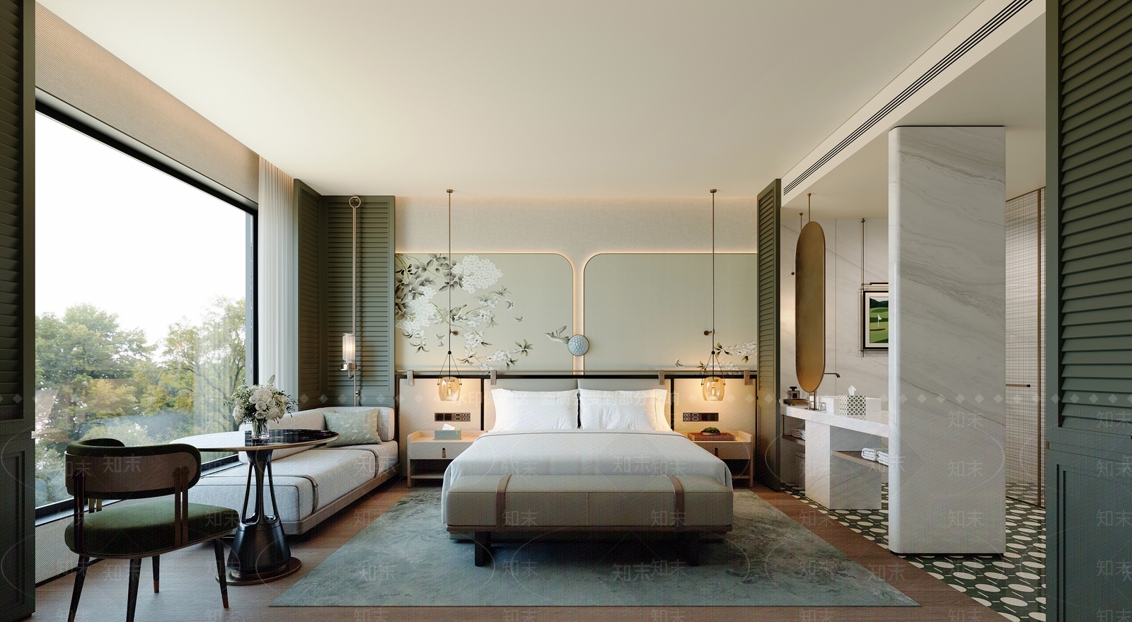 现代酒店客房3D模型下载【ID:1203165290】