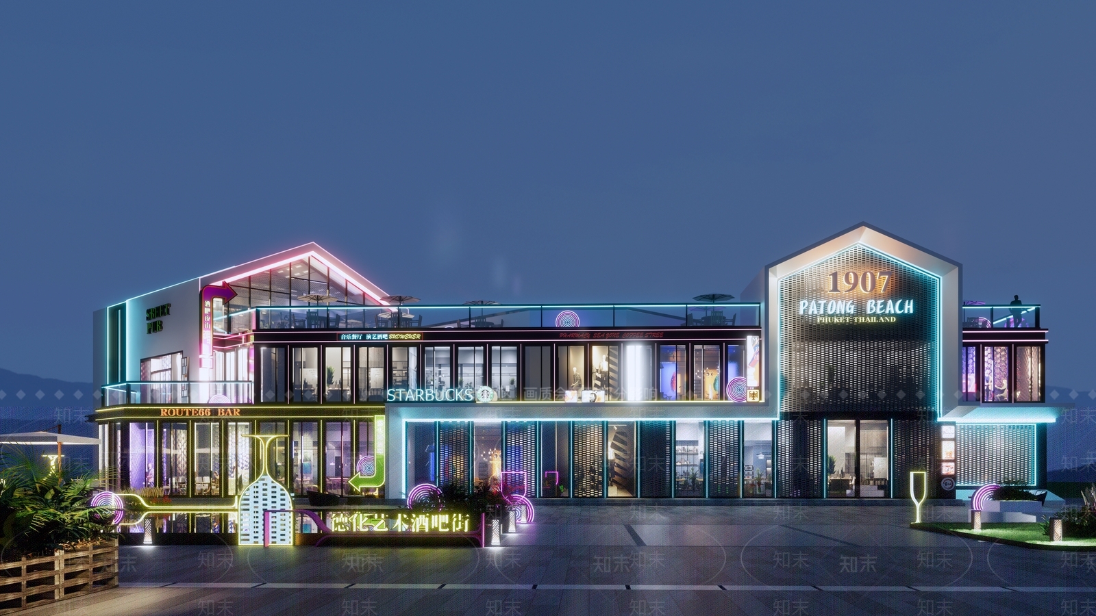 现代新中式娱乐建筑SU模型下载【ID:1203165454】