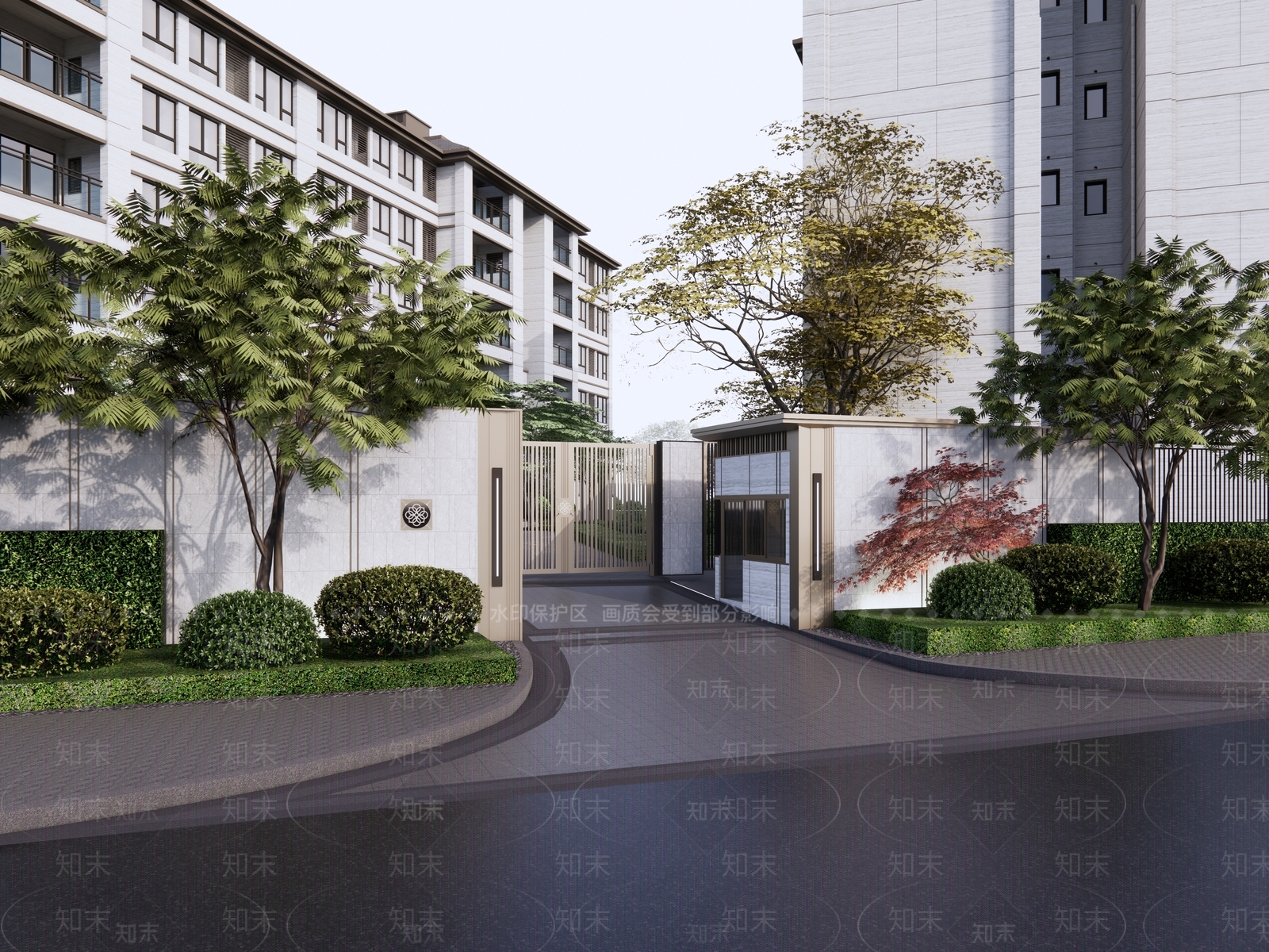新中式入口大门SU模型下载【ID:1203166013】