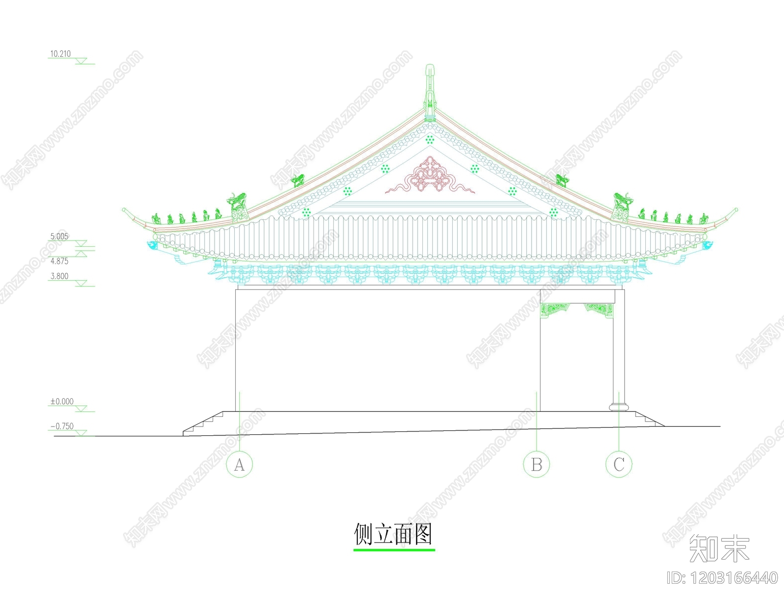 寺庙cad施工图下载【ID:1203166440】