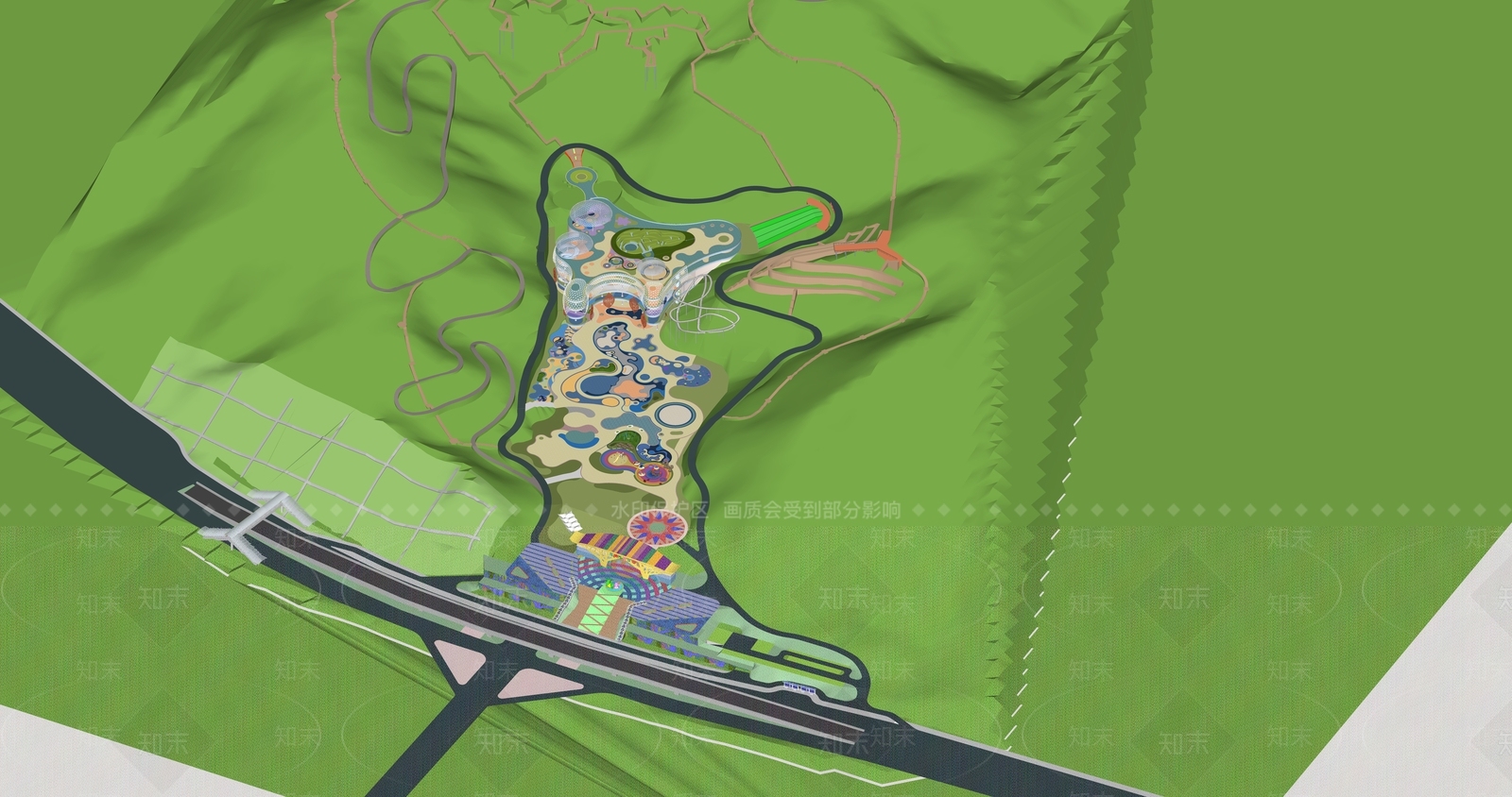 现代景观公园SU模型下载【ID:1203166999】