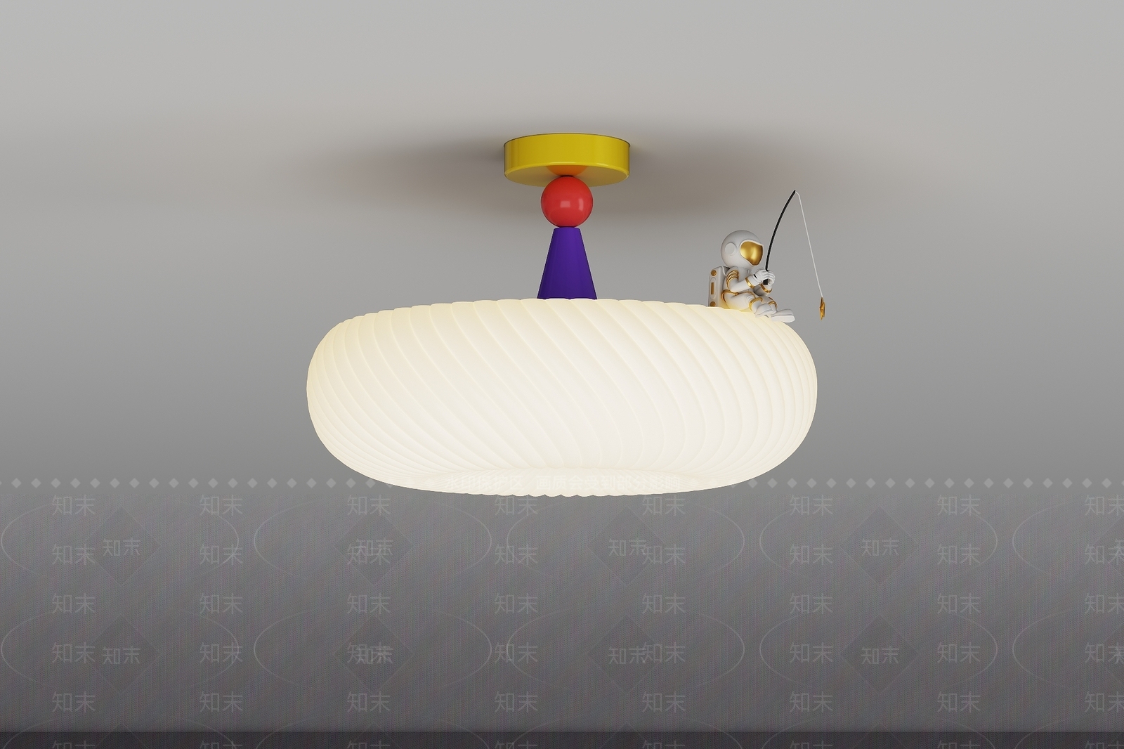 现代奶油吸顶灯3D模型下载【ID:1203167716】