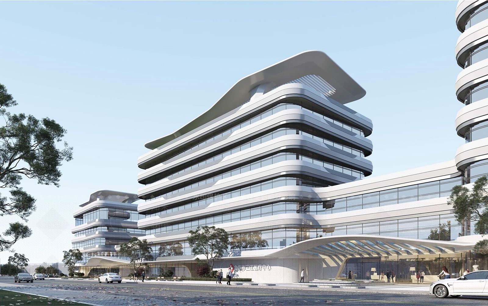 现代轻奢医院建筑SU模型下载【ID:1203168067】