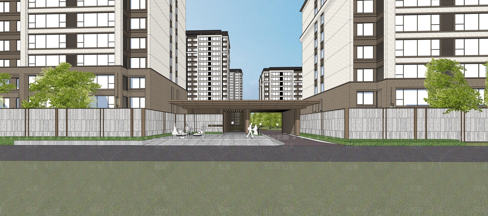 新中式现代多层住宅SU模型下载【ID:1203168368】