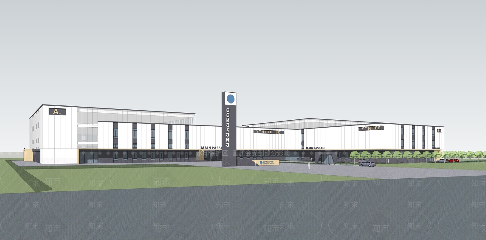 现代厂房SU模型下载【ID:1203337639】