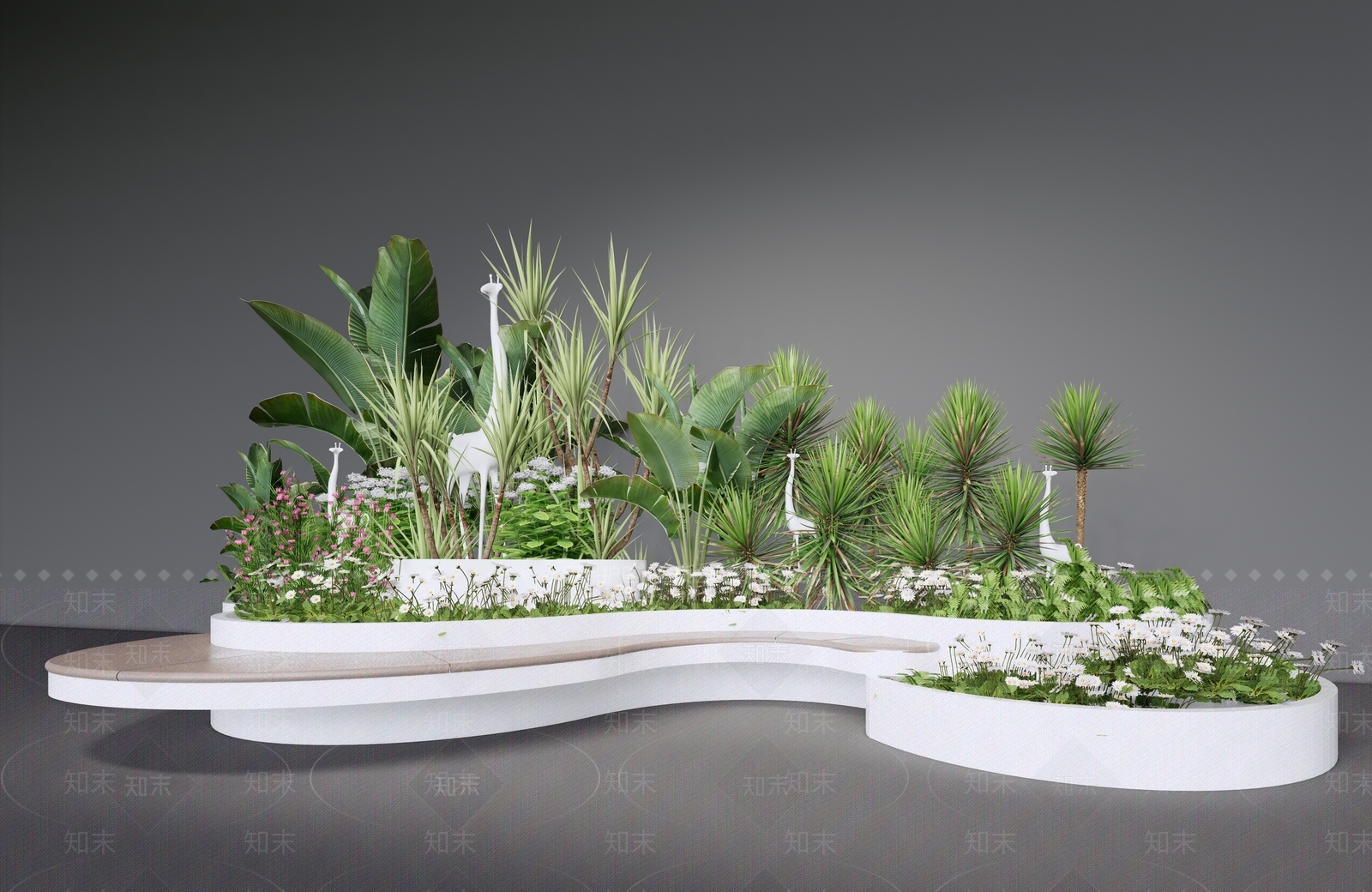 植物组合SU模型草图