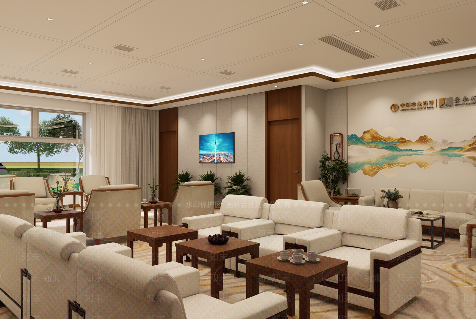新中式接待室SU模型下载【ID:1204547193】