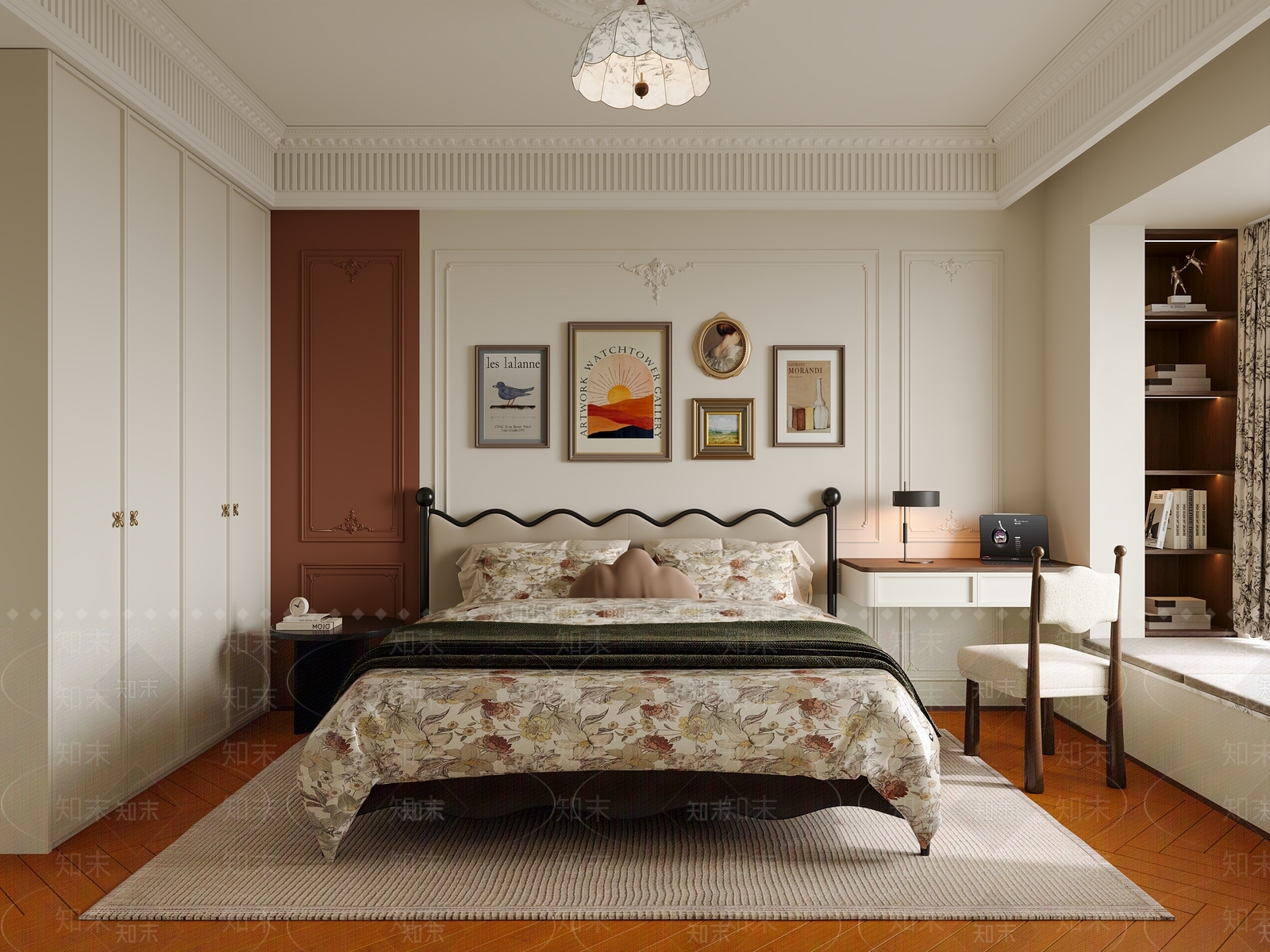 中古法式家居卧室3D模型下载【ID:1203174423】