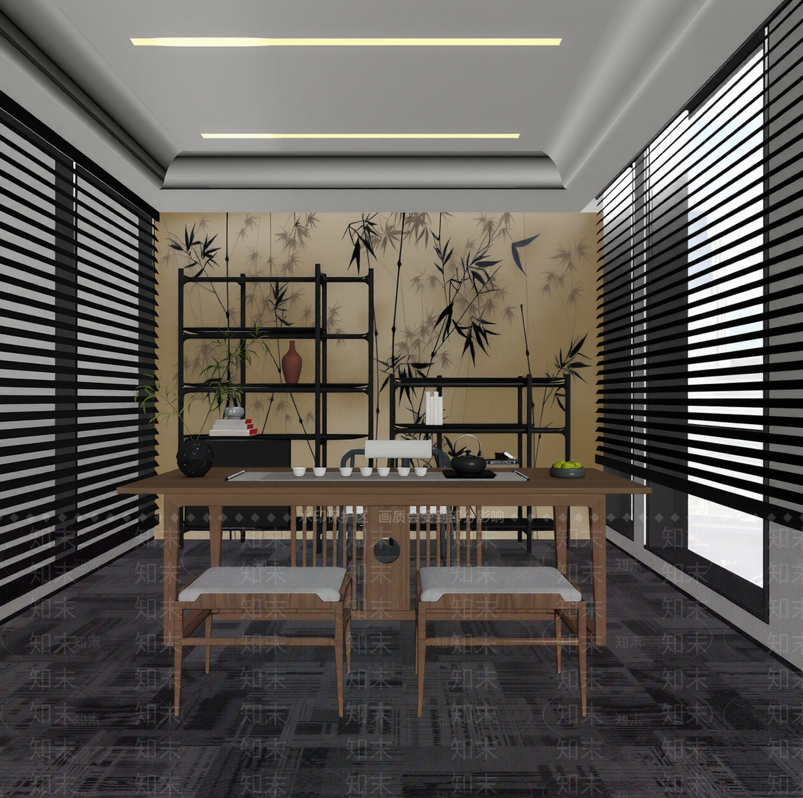 中古新中式茶室SU模型下载【ID:1203174721】