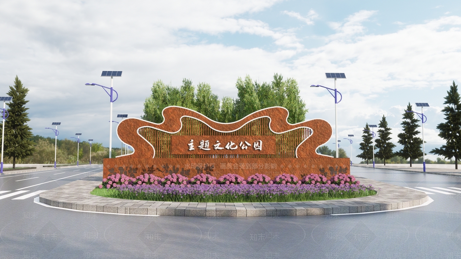现代景墙SU模型下载【ID:1203175998】