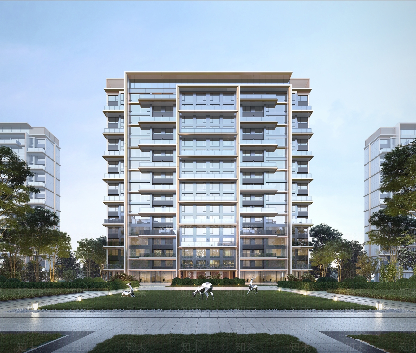 多层住宅楼3D模型下载【ID:1203180206】