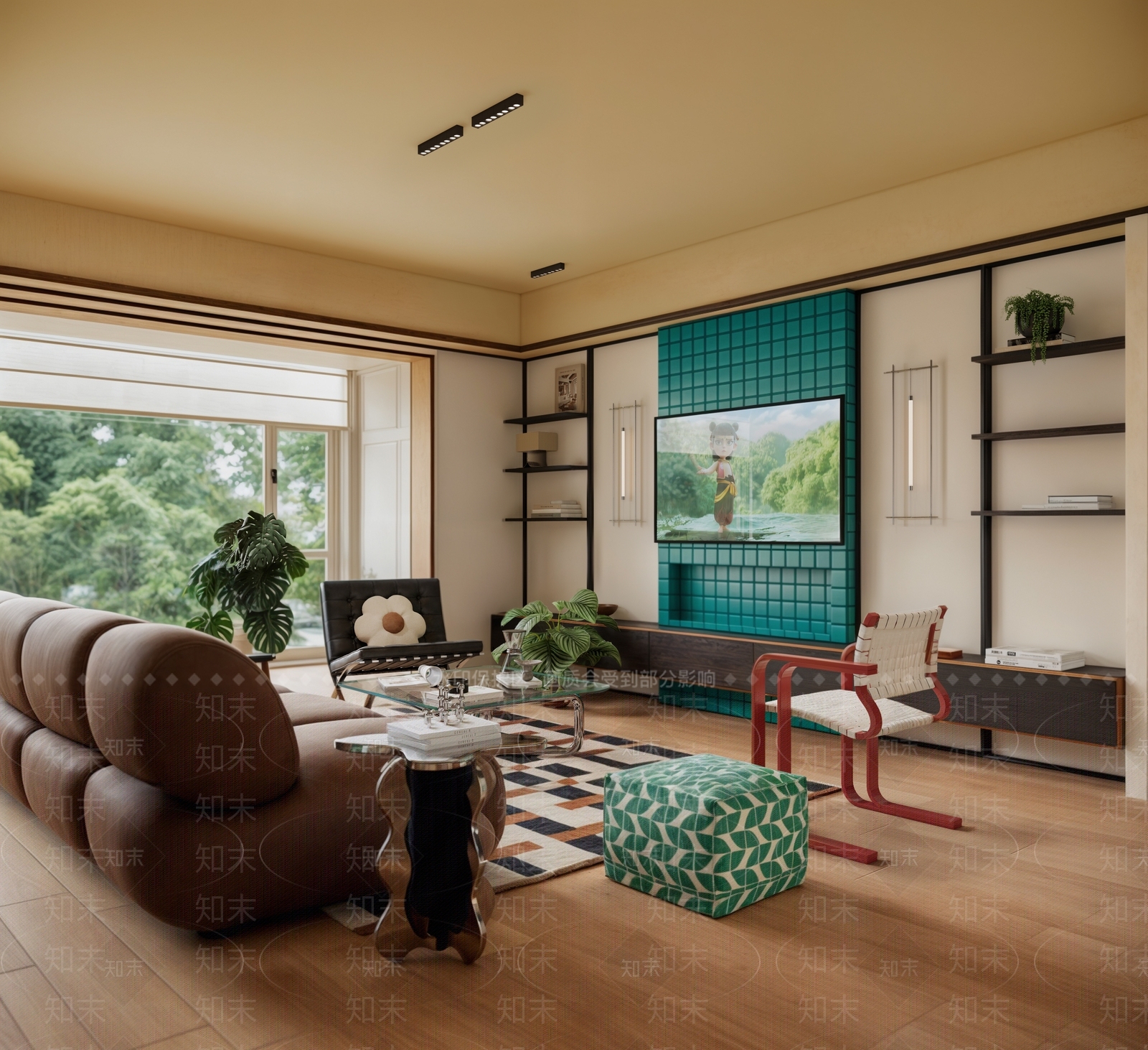 中古侘寂家居客厅SU模型下载【ID:1203183870】