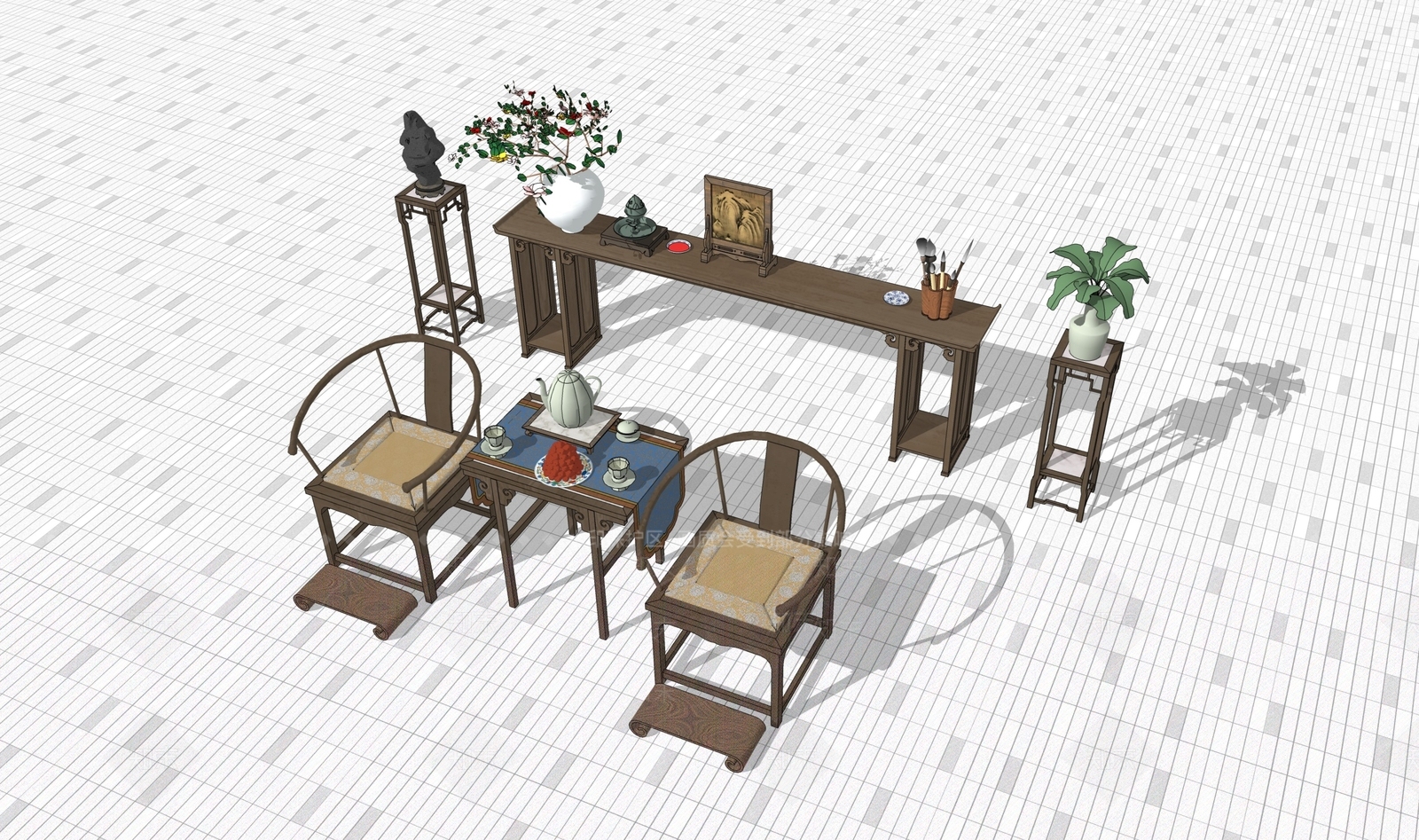 中式其他桌子SU模型下载【ID:1203185910】