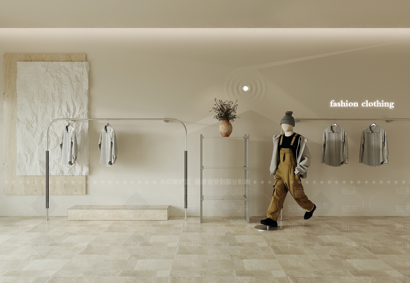 中古极简服装店SU模型下载【ID:1203186347】