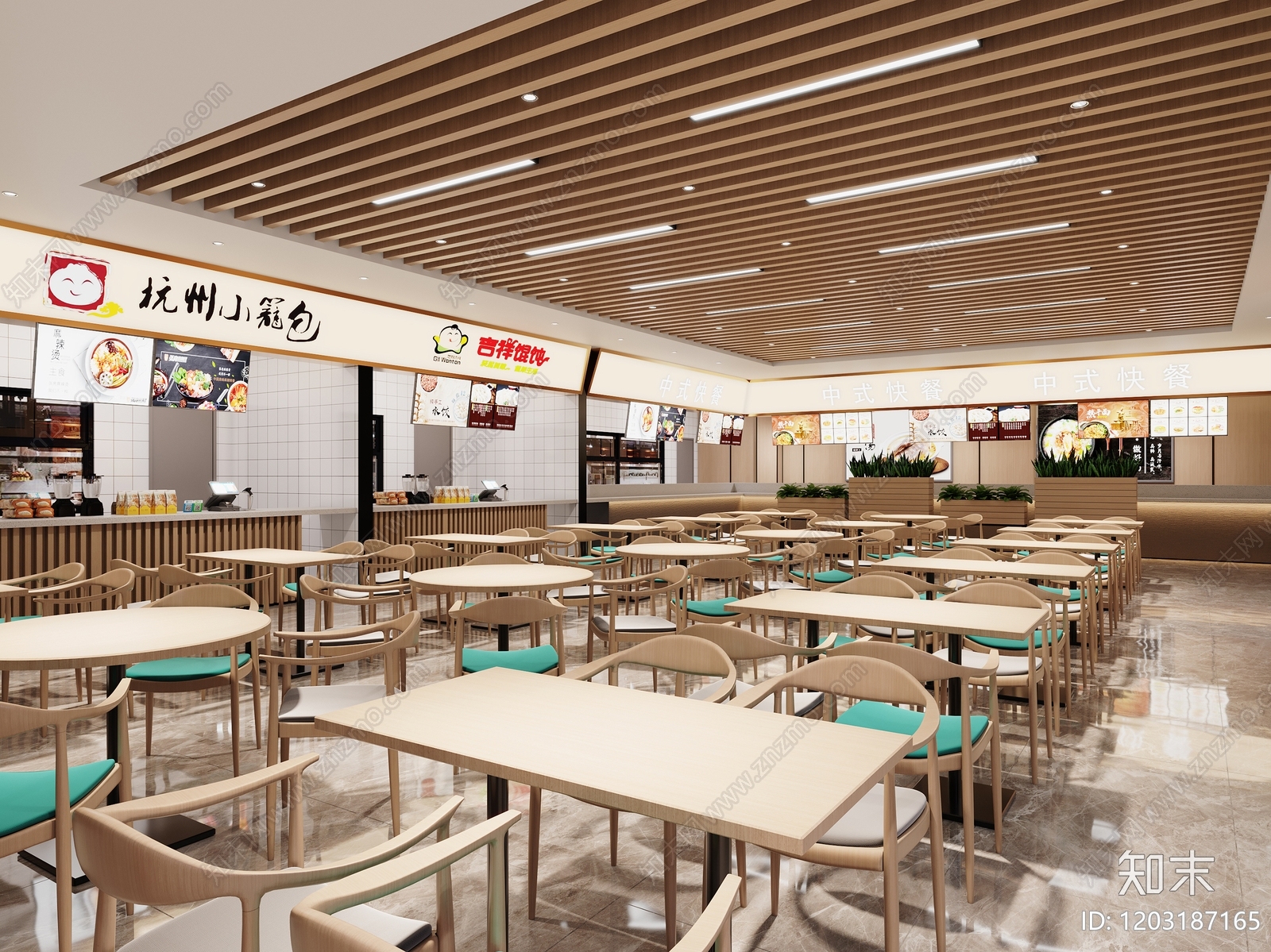 现代食堂cad施工图下载【ID:1203187165】