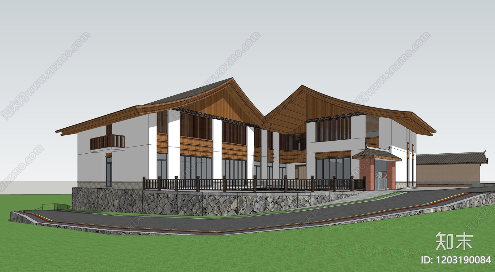 现代新中式行政机构建筑施工图下载【ID:1203190084】