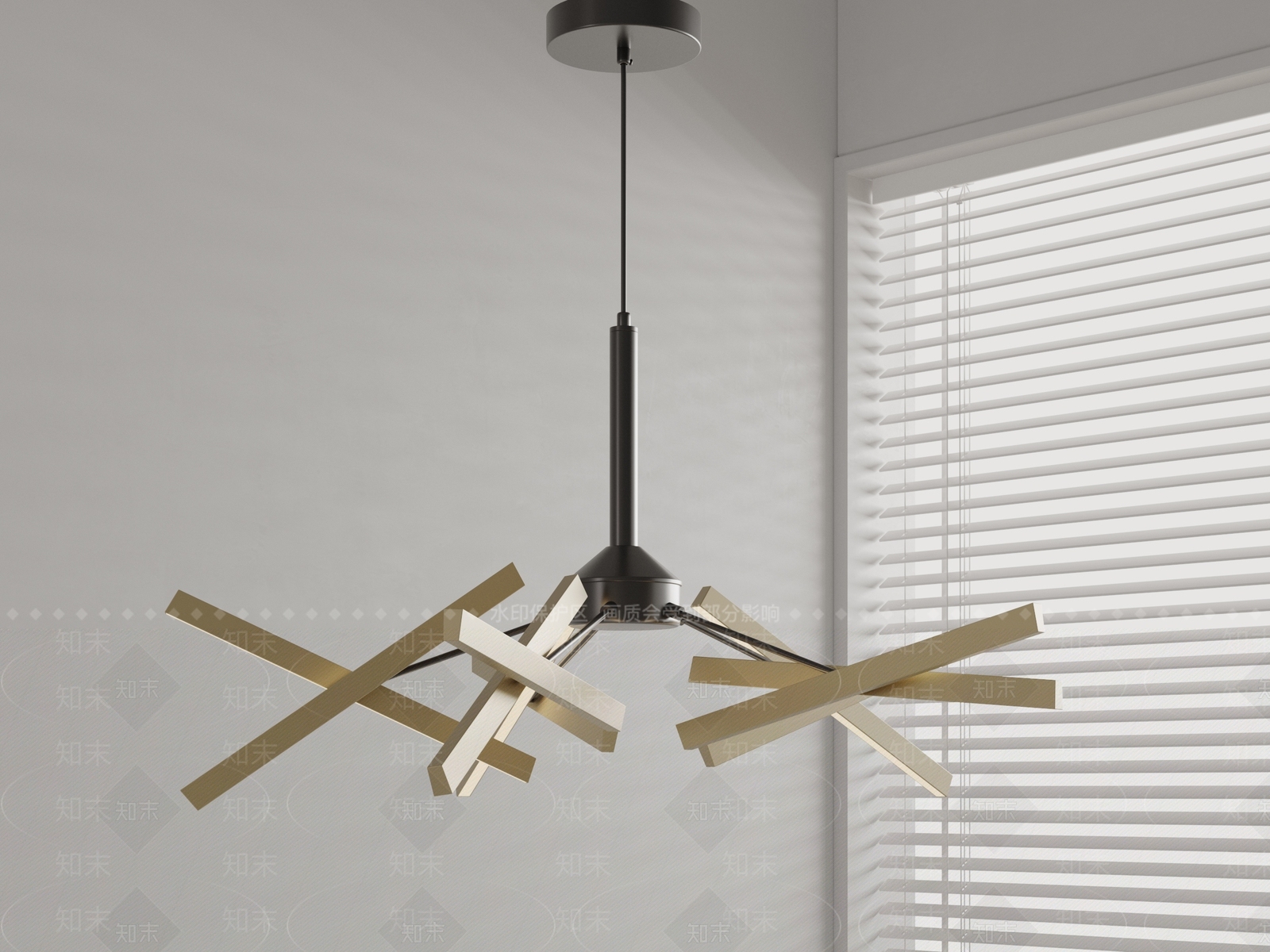 现代北欧客厅吊灯3D模型下载【ID:1203190008】